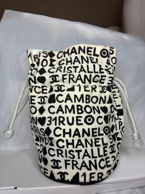 Chanel bucket makeup bag